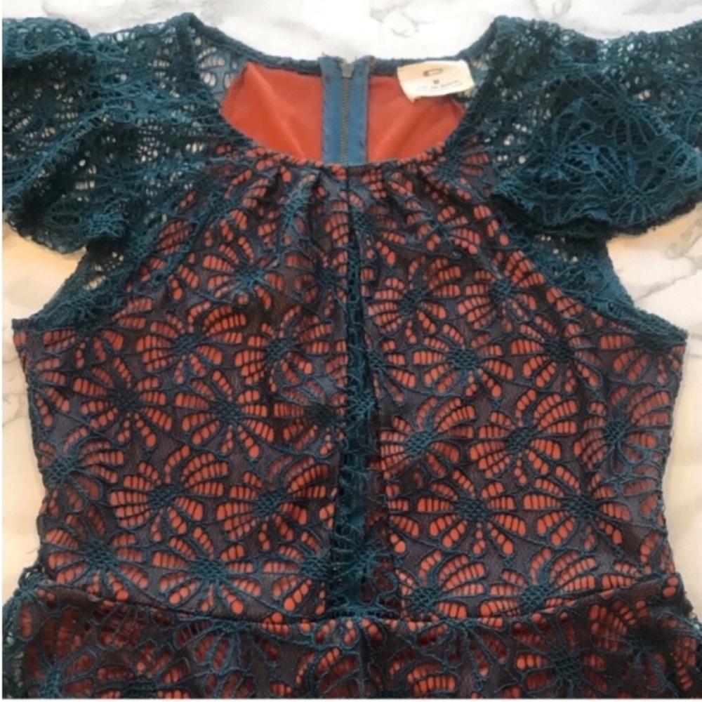 Pins & Needles Fit & Flare Lace Overlay Dress